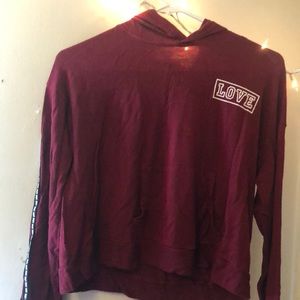 Burgundy love hoodie
